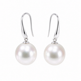 Broome Pearl Oval White Gold Leaf Hook Earrings