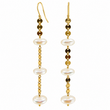 Freshwater Pearl Drop Gold Fancy Earrings