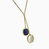 Mother of Pearl and Gemstone Drop Necklace