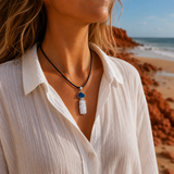 Australian Opal & Baroque Cultured Pearl Sterling Silver Pendant 