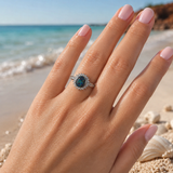 Australian Opal Cubic Zirconia 925 Sterling Silver Ring