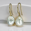 Broome Baroque Pearl Gold Leaf Hook Earrings
