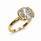 2.93ct Illusion Tension Set Round Brilliant Lab Grown Diamond ring 14k Yellow Gold