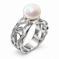 Cultured Freshwater Pearl Luna Tide Silver Ring