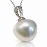 Broome Triangle Pearl White Gold Pendant