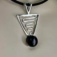 Chile Creek Staircase to the Moon Black Pearl Silver Pendant