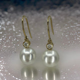 Broome Pearl Diamond 18ct Hook Earrings