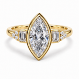 2ct Lab Diamond Marquise Brilliant 14ct Yellow Gold Ring