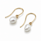 Keshi Broome Pearl 9ct Gold Fine Hook Earrings