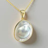Abrolhos Island Oval 9ct Gold Mabe Pendant