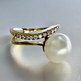 9ct Broome Pearl and Diamond Ring