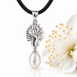 Cultured Freshwater Pearl Boab Tree Pendant Sterling Silver