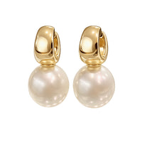 Broome Pearl 9ct Gold Rounded Huggies Earrings