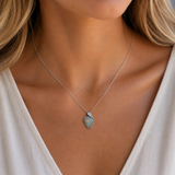 Australian Opal Silvery White Opal Sterling Silver CZ Pendant