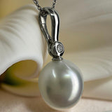 Broome Pearl White Gold Diamond Enhancer Pendant