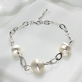 Broome Circle Pearl Silver Chain Bracelet