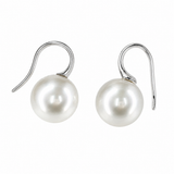 Broome Pearl Oval 9ct White Gold Classic Hook Earrings