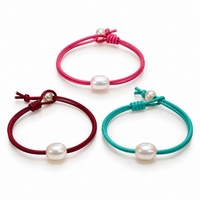 Kids Pearl Leather Bracelet