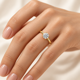 Lab Diamond Ring Brilliant Round 14ct Yellow Gold