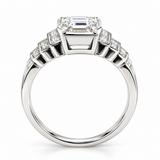 3ct Lab Diamond Emerald Cut 14ct White Gold Ring