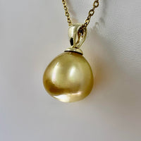 Golden South Sea Pearl 9ct Pendant