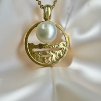 Broome Pearl Barred Creek Staircase Pendant 9ct Gold