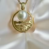 Broome Pearl Barred Creek Staircase Pendant 9ct Gold