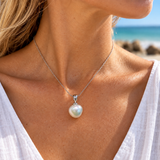 Broome Triangle Pearl White Gold Pendant
