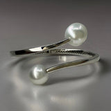 Broome Double Pearl Sterling Silver Hinge Bangle