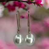 Smooth Baroque Australian South Sea Pearl Rose Gold Diamond Earrings