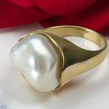 9ct Gold Broome South Sea Keshi Pearl Ring