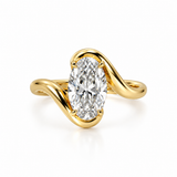 Lab Grown Twist Oval Diamond 14ct Engagement Ring