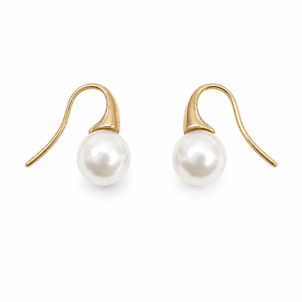 Cultured Broome Pearl 9ct Gold Hooks Earrings