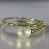 Cultured Freshwater Baroque Pearl Leaf Flexi Bangle