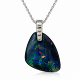 Australian Opal Ocean Blue & Green Freeform Pendant
