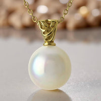 Broome Large Oval Pearl 9ct Gold Pendant