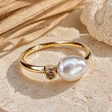 9ct Broome Keshi and Kimberley Diamond Fine Band Ring