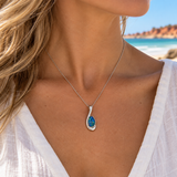 Australian Opal Ocean Embrace Sterling Silver Pendant