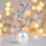 Cultured Freshwater Pearl Staircase to the Moon Silver 925 Pendant