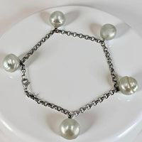 Broome Pearl White Gold Chain Bracelet