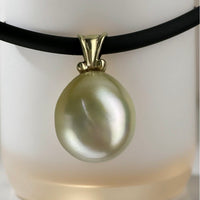 Golden South Sea Circle Pearl Champagne Pendant