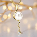 Freshwater Pearl Mitchell Falls Cubic Zirconia Gold Pendant