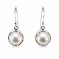 Mabe Pearl Sterling Silver 925 Hook Earrings
