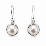 Mabe Pearl Sterling Silver 925 Hook Earrings