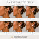 Cultured Pink Pearl Gold Stud Earrings