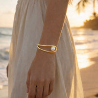 Cultured Freshwater Sterling Silver Cuff Bracelet