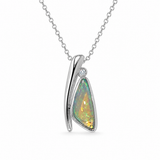 Australian Opal Translucent Opal Sterling Silver Zirconia Pendant