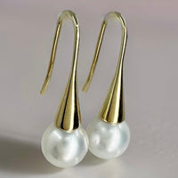 Broome Pearl 9ct Trumpet Hook Earrings