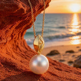 9ct Broome Pearl Necklace Ocean and Earth Pendant 