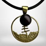 Quondong Staircase to the Moon Black Pearl Pendant